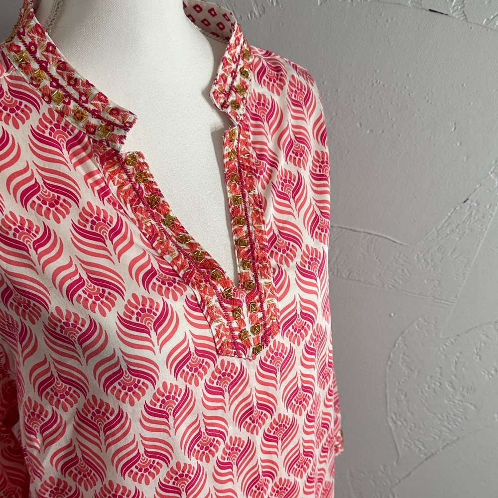 Foxcroft Pink and White Patterned Blouse - Picture 3 of 14
